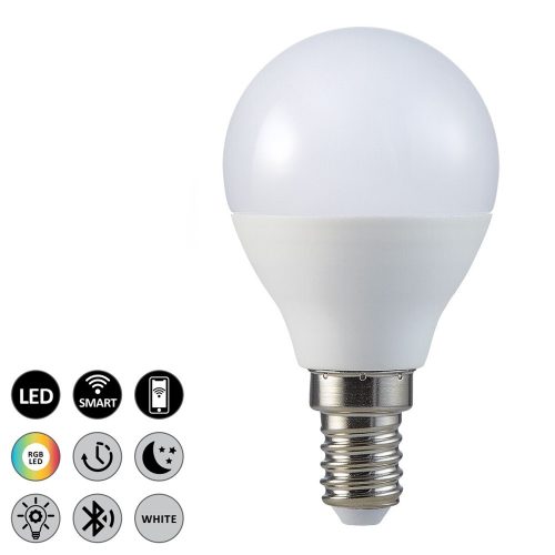 Rábalux Okos 5W 2700K 450Lumen Kisgömb izzó forma E14 LED fényforrás